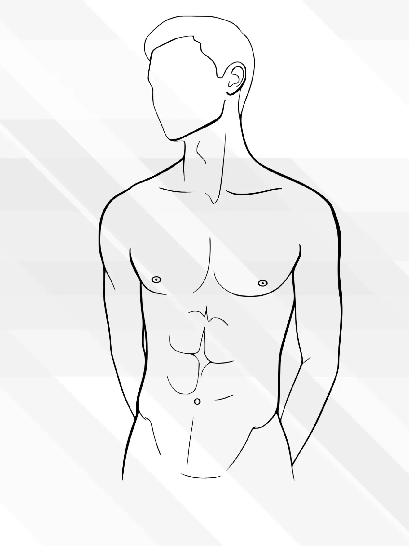 Minimalist male outline silhouette created as scalable SVG vector artwork with clean geometric lines inspired by Nordic simplicity.